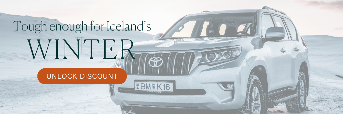 Banner for Blue Car 5% Discount Code (Click the Banner And Your Discount Will Be Applied Automatically | Iceland with a View