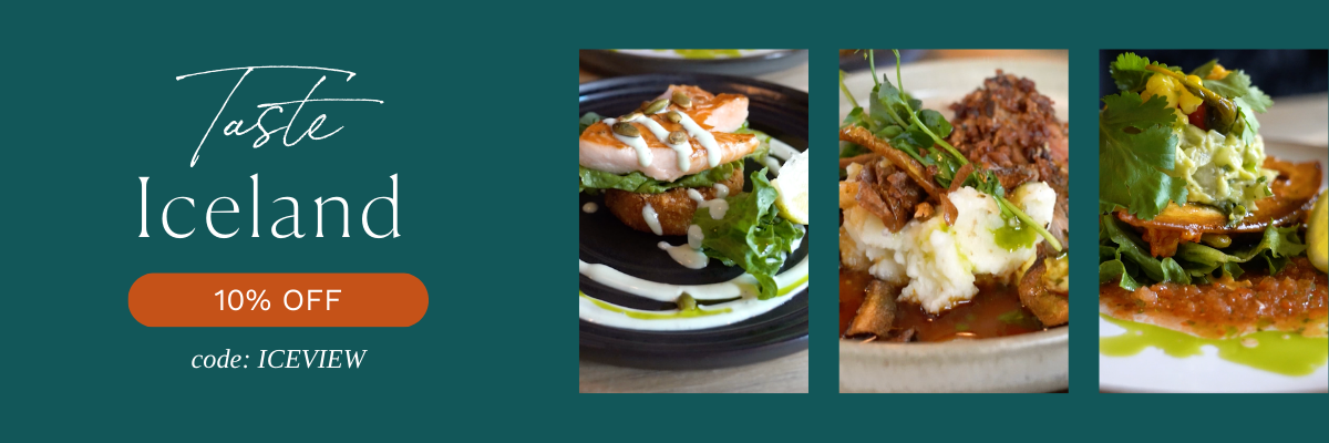 banner for Reykjavik food walk tour discount | Iceland with a View