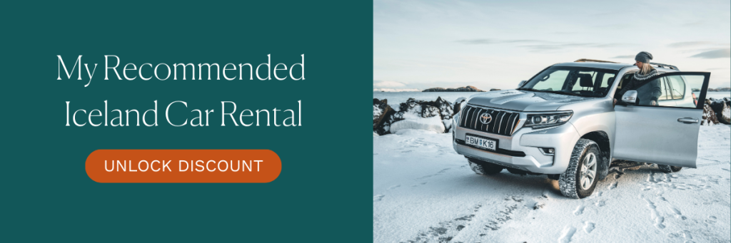 Banner for Blue Car 5% Discount Code (Click the Banner And Your Discount Will Be Applied Automatically | Iceland with a View