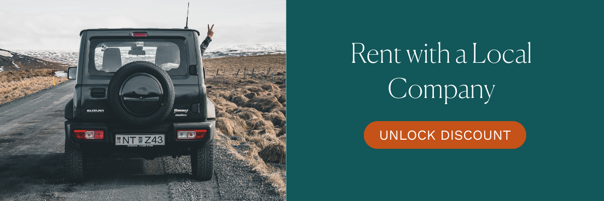 Banner for Blue Car 5% Discount Code (Click the Banner And Your Discount Will Be Applied Automatically | Iceland with a View