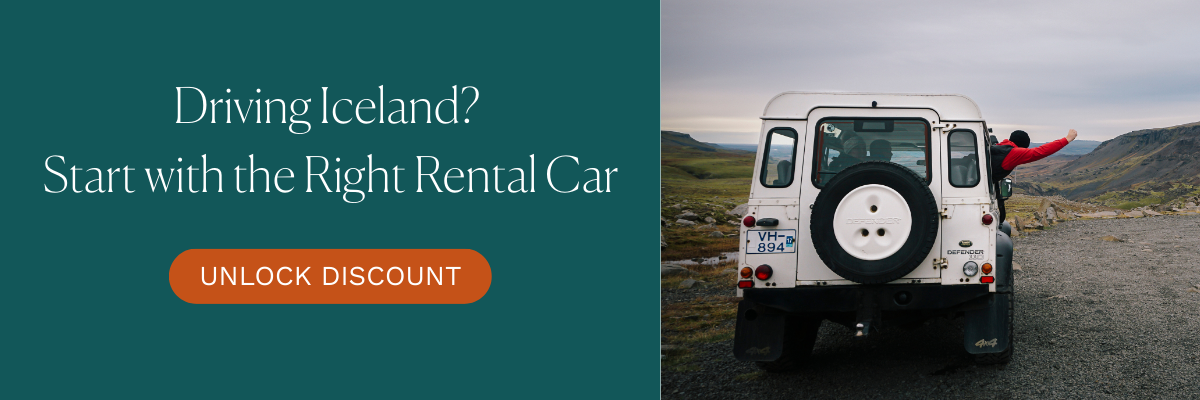 Banner for Blue Car 5% Discount Code (Click the Banner And Your Discount Will Be Applied Automatically | Iceland with a View
