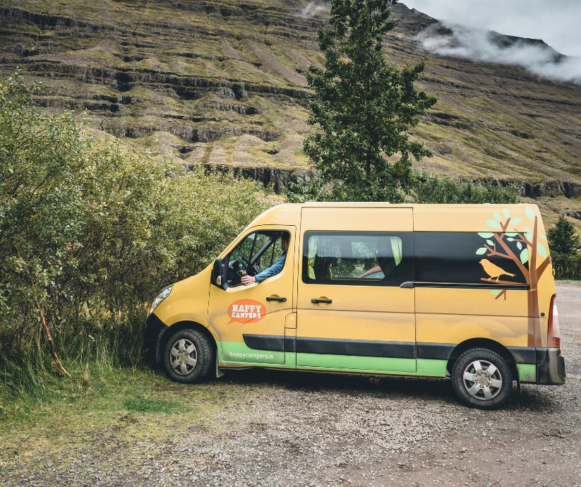 Picture of a Happy Campers Van Parked in Iceland | Iceland with a View