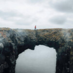 Landscape View of Jeannie in the Middle of the Snaefellsnes Rock Arch | Best Iceland Travel Guide | Iceland with a View