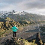 Picture of Jeannie Wearing Layers While Admiring the Valahnjukur Hike in Thorsmork | Iceland with a View